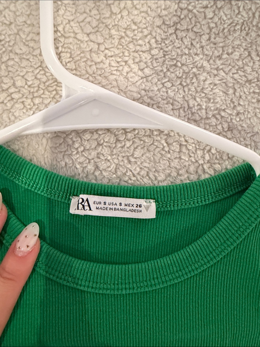 Zara Green Ribbed Tank Top - Picture 2 of 2